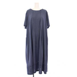 ワンピース ひざ丈 半袖 刺繍 17+ 青 KS1901978 /KH