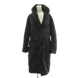 ダウンコート ロング丈 ベルト付き アウター 17 黒 ブラック B0208BFC201 /AN22