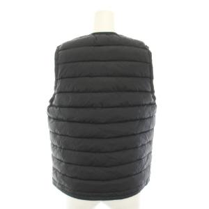 DANTON インナーダウンベスト アウター 前開き ロゴパッチ 36 黒 ブラック JD-8645 /YT