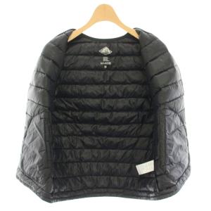 DANTON インナーダウンベスト アウター 前開き ロゴパッチ 36 黒 ブラック JD-8645 /YT