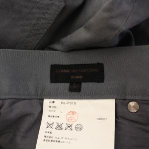 COMME des GARCONS HOMME 田中オム期 AD2001 テーパードパンツ スラックス ジップフライ ワンカラー 無地 L グレー /BB