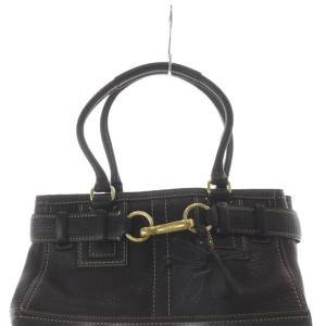 COACH ハンドバッグ レザー ロゴ 黒 10212 /SR