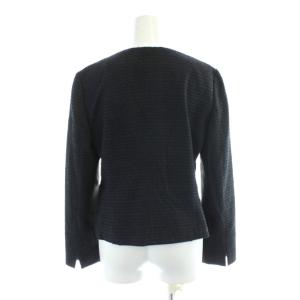 UNTITLED ツイードジャケット 3 紺 ネイビー ノーカラー /AP