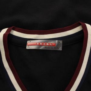 PRADA SPORT Tシャツ 半袖 Vネック ストレッチ S 黒 ブラック /BB