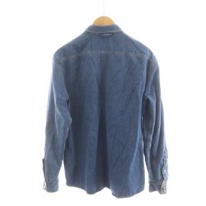 DIESEL デニムシャツ 長袖 M 青 ブルー 赤 レッド リバーシブル チェック柄 /RR