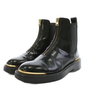 サイドゴアブーツ ショートブーツ センタージップ レザー 36 黒 ブラック /AN28