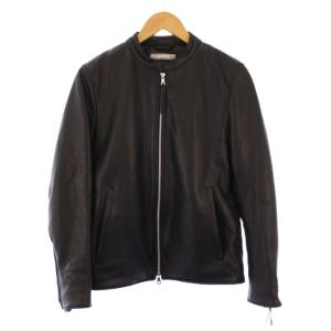 ライダースジャケット レザー 革ジャン 羊革 アウター ジップアップ ショート丈 S 黒 ブラック /BB