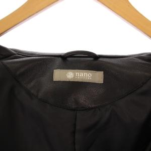 nano universe ライダースジャケット レザー 革ジャン 羊革 アウター ジップアップ ショート丈 S 黒 ブラック /BB