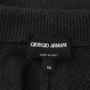 GIORGIO ARMANI ニットジャケット ジップアップ 46 チャコールグレー /AN49