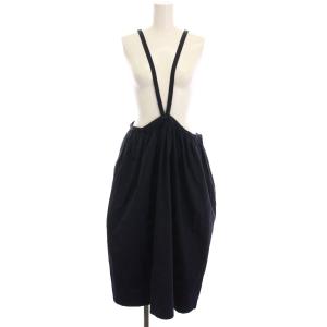 コムデギャルソン サスペンダー スカート ロング 紺 ネイビー /YM