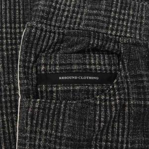 RESOUND CLOTHING RESOUNDCLOTHING トラックパンツ イージー 4 チャコールグレー チェック柄 サイドライン /RR