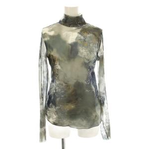 シャツ ブラウス 長袖 F グレー 抽象柄 /JP