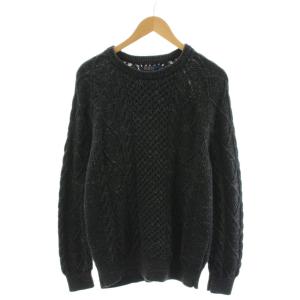 ケーブルニット セーター 長袖 コットン M グレー /AN30