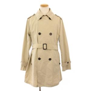 トレンチコート アウター ロング丈 ダブル ワンカラー ベルト 42 ベージュ /BB