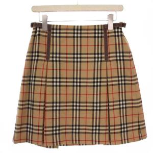 フレアスカート ミニ丈 ノバチェック ウール 38 ベージュ FLF73-520 /BM