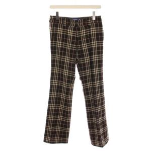 チェック パンツ ウール 38 ブラウン ピンク FQF41-582-65 /YM