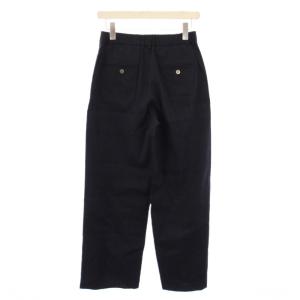 23区 23SS リネンレーヨンストレッチワイドパンツ スラックス ジップフライ ワンカラー 無地 36 黒 ブラック