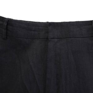23区 23SS リネンレーヨンストレッチワイドパンツ スラックス ジップフライ ワンカラー 無地 36 黒 ブラック