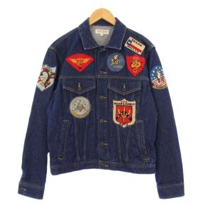 TOP GUN DENIMJACKET デニムジャケット Gジャン ジージャン ワッペン L インディゴ
