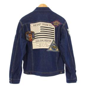 AVIREX TOP GUN DENIMJACKET デニムジャケット Gジャン ジージャン ワッペン L インディゴ