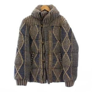 DUFFER INDIGO ローゲージ ダウンジャケット アウター ニット XL 紺 B081 /KH