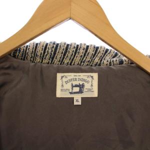 The DUFFER of ST.GEORGE DUFFER INDIGO ローゲージ ダウンジャケット アウター ニット XL 紺 B081 /KH