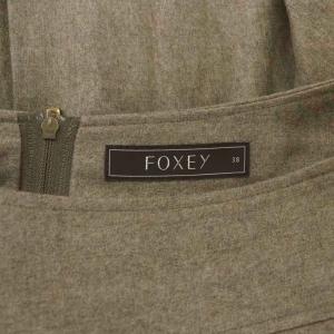 FOXEY フレアスカート ミニ ウール 38 ブラウン