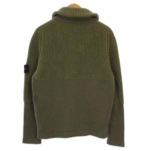 STONE ISLAND ウールアンドナイロン ハイブリッド ジップアップ カーディガン M カーキ 7115506B8