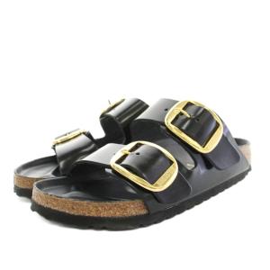 Ariona Big Buckle サンダル エナメル 35 ブラック