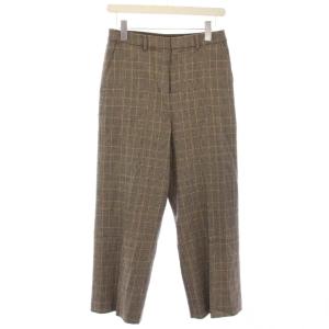 パンツ スラックス ウール 38 ブラウン チェック柄 G5R13-643-55 /TK