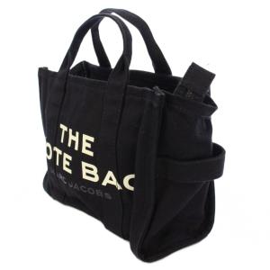 MARC JACOBS ザ トートバッグ ハンドバッグ キャンバス ロゴ プリント バイカラー 黒 ブラック 白 ホワイト /BB