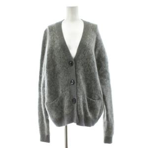 UNITED ARROWS別注 ニットカーディガン 長袖 Vネック モヘヤ混 ウール混 S グレー 1662-343-1555