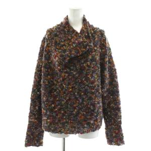 ニット セーター 長袖 ウール マルチカラー グレー 赤 レッド /AN11