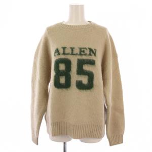 ナンバーシャギーニット セーター 長袖 クルーネック ウール F ベージュ BG445605MO /BM