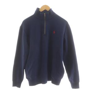 ハーフジップスウェット トレーナー 長袖 M 紺 ネイビー /RR