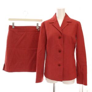 スーツ セットアップ 上下 ジャケット スカート ひざ丈 38 赤 レッド FCF71-624 /YM
