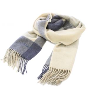 マフラー ストール チェック グレー 紺 /TK OH