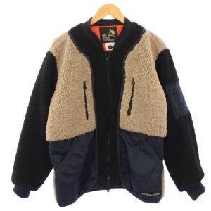 ボアジャケット フリース ジップアップ アウター 4 ベージュ 黒 ブラック 340223 /TK