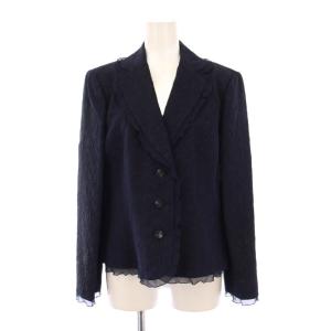 Leilian セットアップ テーラードジャケット アウター シングル 総裏地 フレアスカート ひざ丈 レース シルク