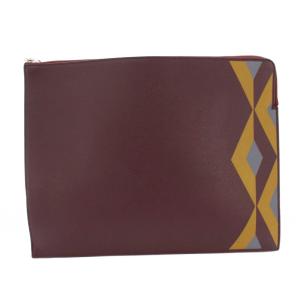 カドガンマルケトリースモールジップフォリオ クラッチバッグ セカンドバッグ レザー ボルドー /BB