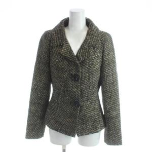 di Max Mara ツイードジャケット 上着 毛 38 茶 ブラウン 黒 ブラック /AP