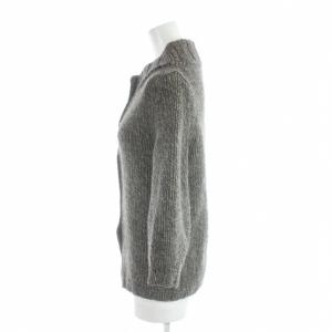 Max Mara カーディガン ウール S 茶 ブラウン 長袖 メランジ スタンドカラー /AP