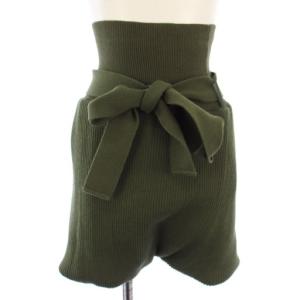 ショートパンツ イージーパンツ ニット リブ 1 カーキ 16-02449 /TK