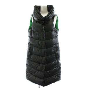 ダウンベスト ロング丈 アウター 38 黒 ブラック 緑 グリーン /AN55