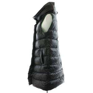 Ermanno Scervino ダウンベスト ロング丈 アウター 38 黒 ブラック 緑 グリーン /AN55