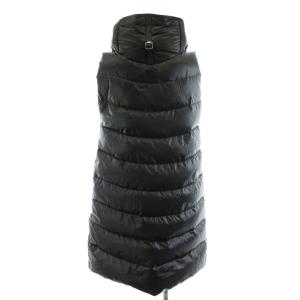 Ermanno Scervino ダウンベスト ロング丈 アウター 38 黒 ブラック 緑 グリーン /AN55