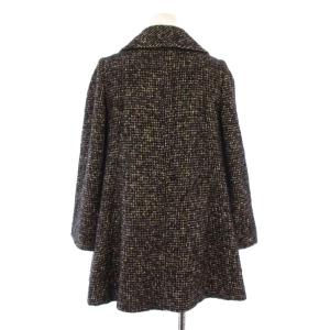 DOLCE&GABBANA ミドルコート アウター ダブル バイカラー ウール モヘヤ混 アルパカ混 36 黒 ブラック ベージュ