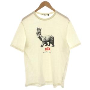 Tシャツ カットソー 半袖 プリント ロゴ 4 白 ホワイト /AN67