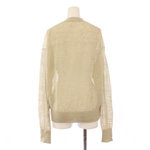 Whim Gazette WhimGazette 25SS シアーリネンカーディガン ニット 長袖 Vネック シースルー 薄手 ストレッチ ワンカラー F