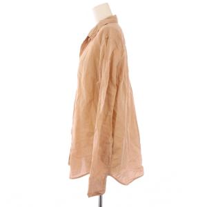 Plage 24SS Ramie Cotton ラミーコットンシャツ ブラウス 長袖 オープンカラー ワンカラー 無地